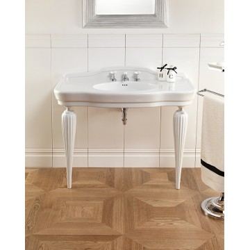 Devon&Devon Serenade, Console avec plateau en céramique blanche et pieds en céramique blanche