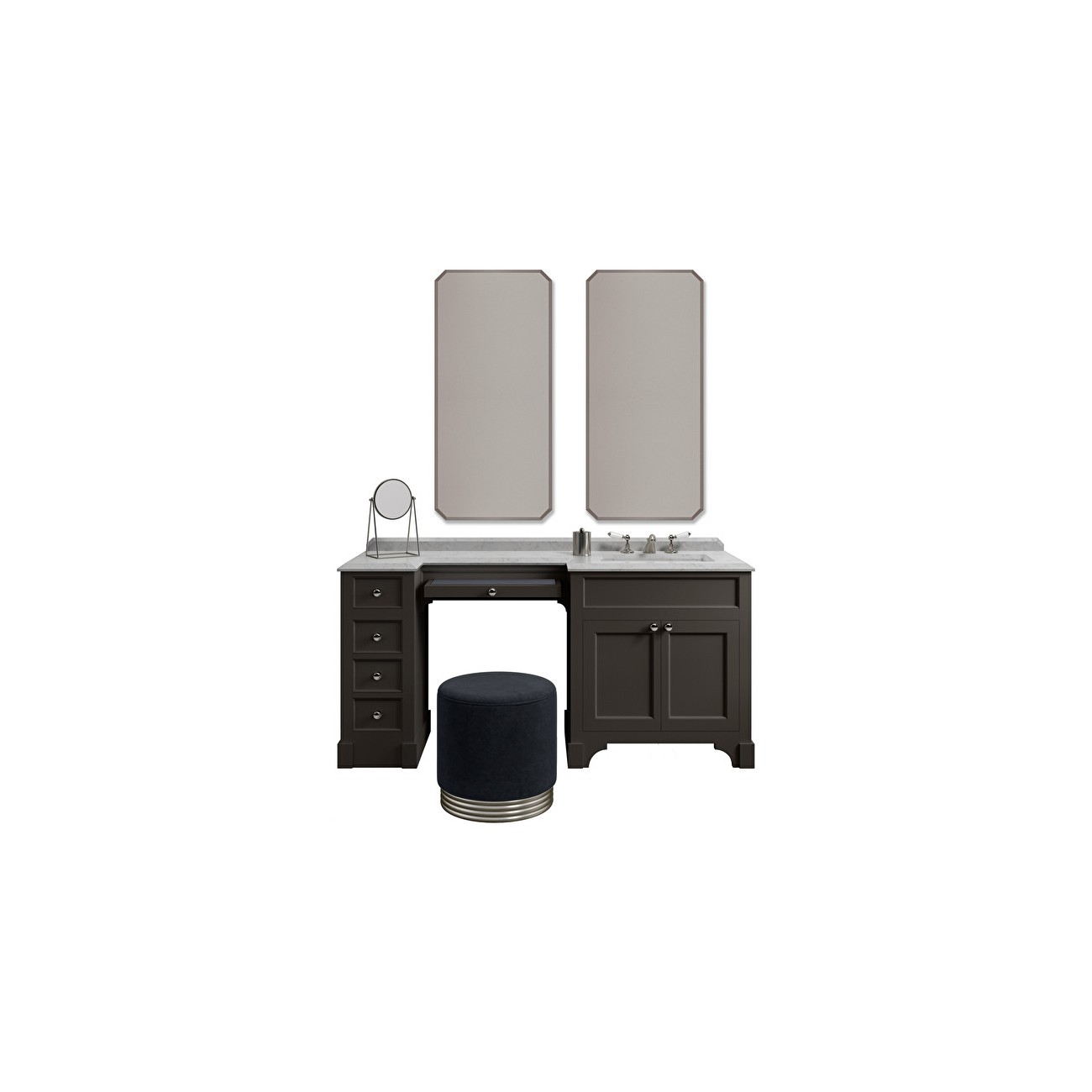 Devon&Devon SEASON VANITY COMPOSITION, Mud toilet cabinet with integrated toilet (Matt)