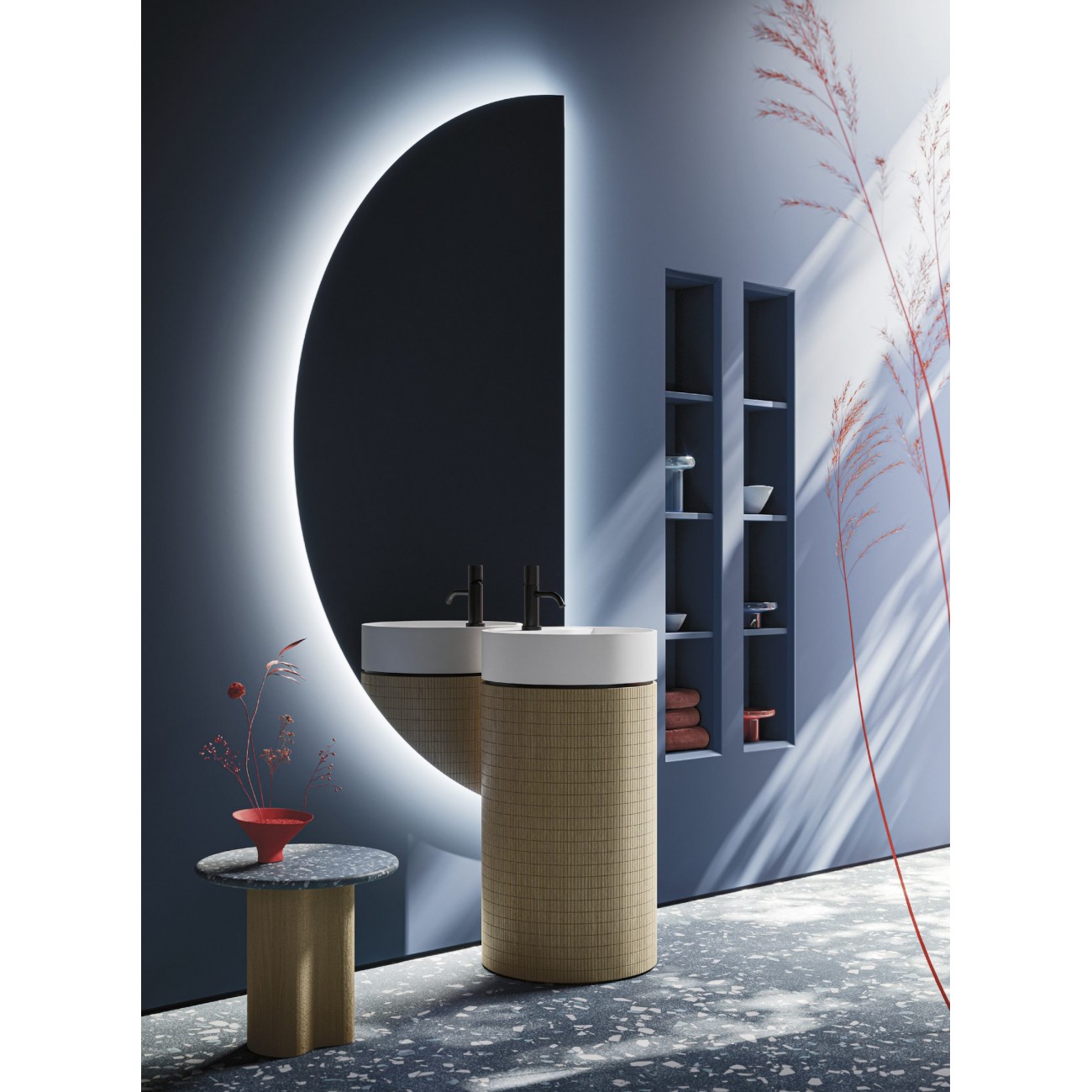 ARBI Miroir - DEMILUNE (SP. 2,2 cm) H.200 x L.88,5