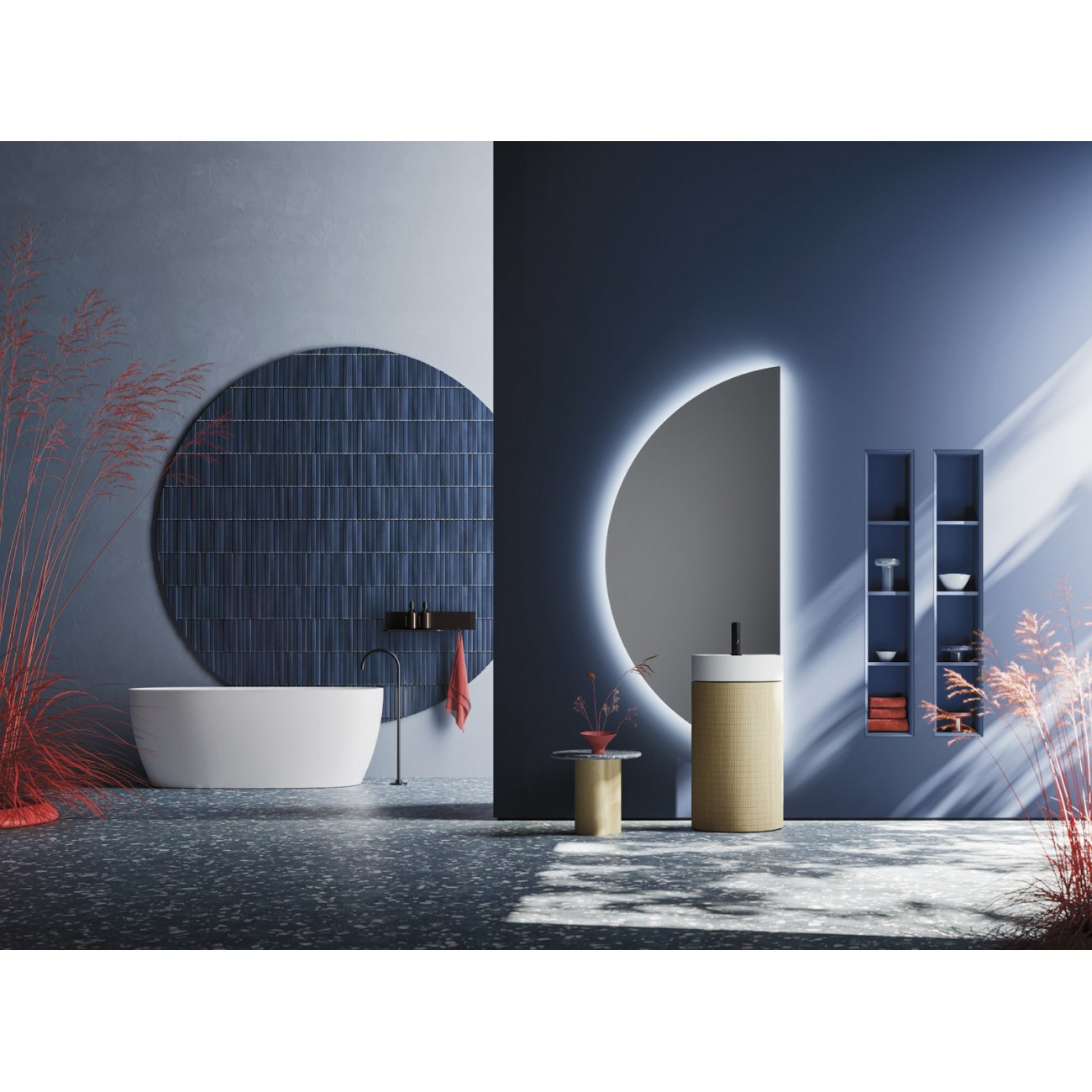 ARBI Miroir - DEMILUNE (SP. 2,2 cm) H.200 x L.88,5