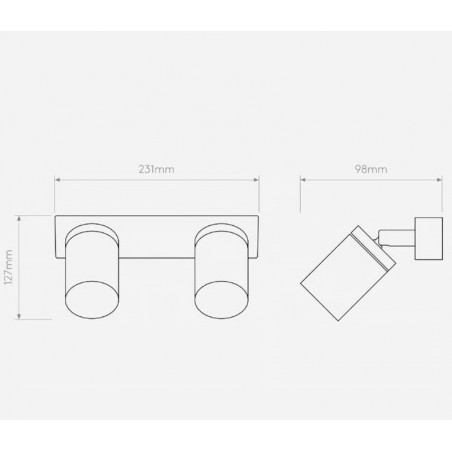 ASTRO Lighting - Dartmouth Twin Spot, lampada da parete.