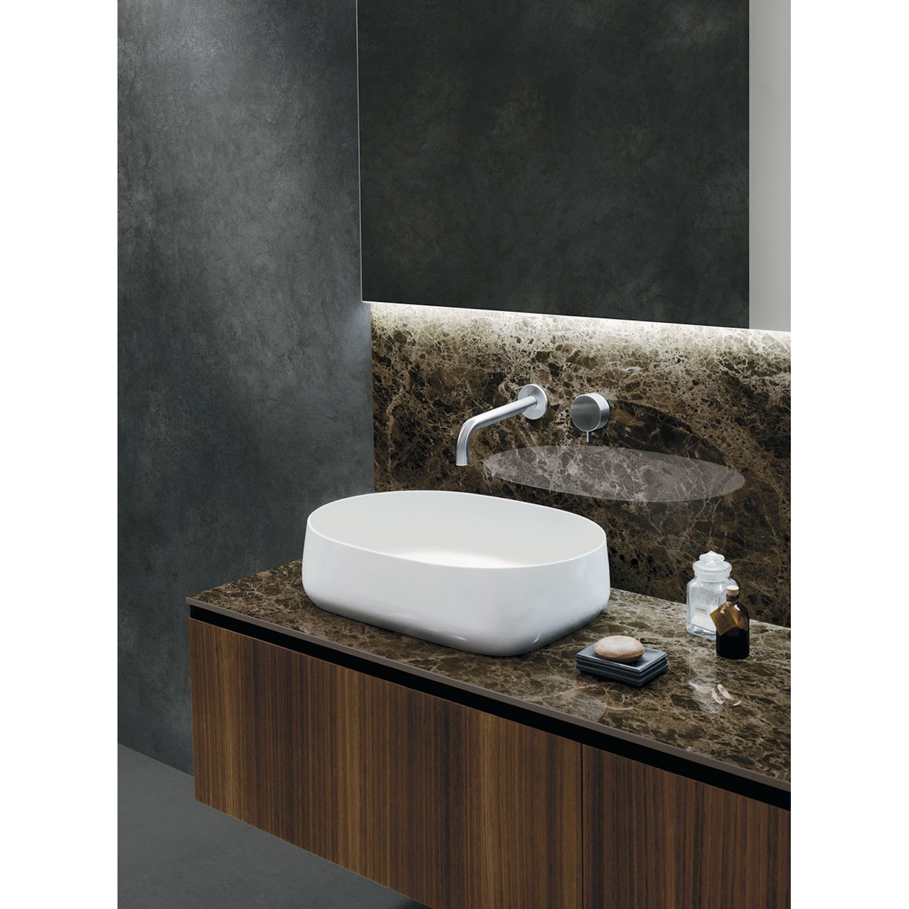 ARBI Ceramic mortar countertop basin - PANIER 56