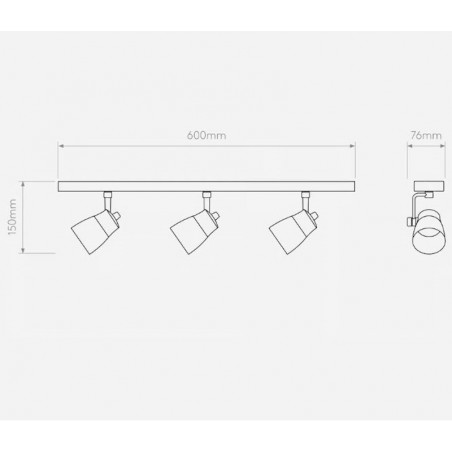 ASTRO Lighting - Juno Triple Bar, lampe de plafond.