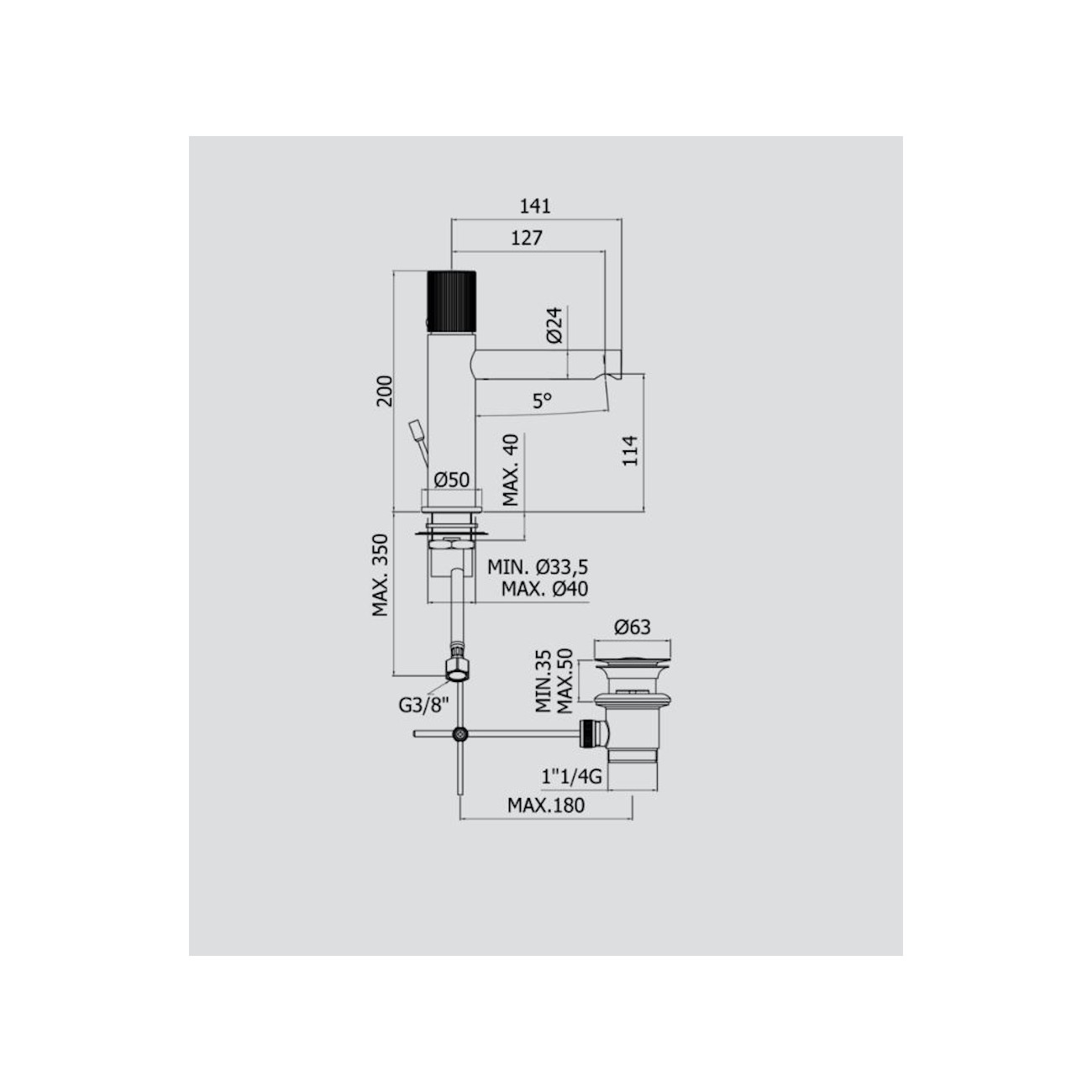 PAFFONI - Jo, miscelatore lavabo.
