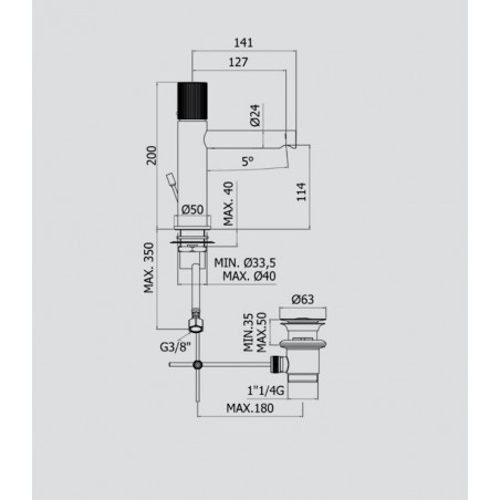 PAFFONI - Jo, miscelatore lavabo.