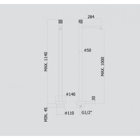 PAFFONI - Jo, Miscelatore lavabo a pavimento