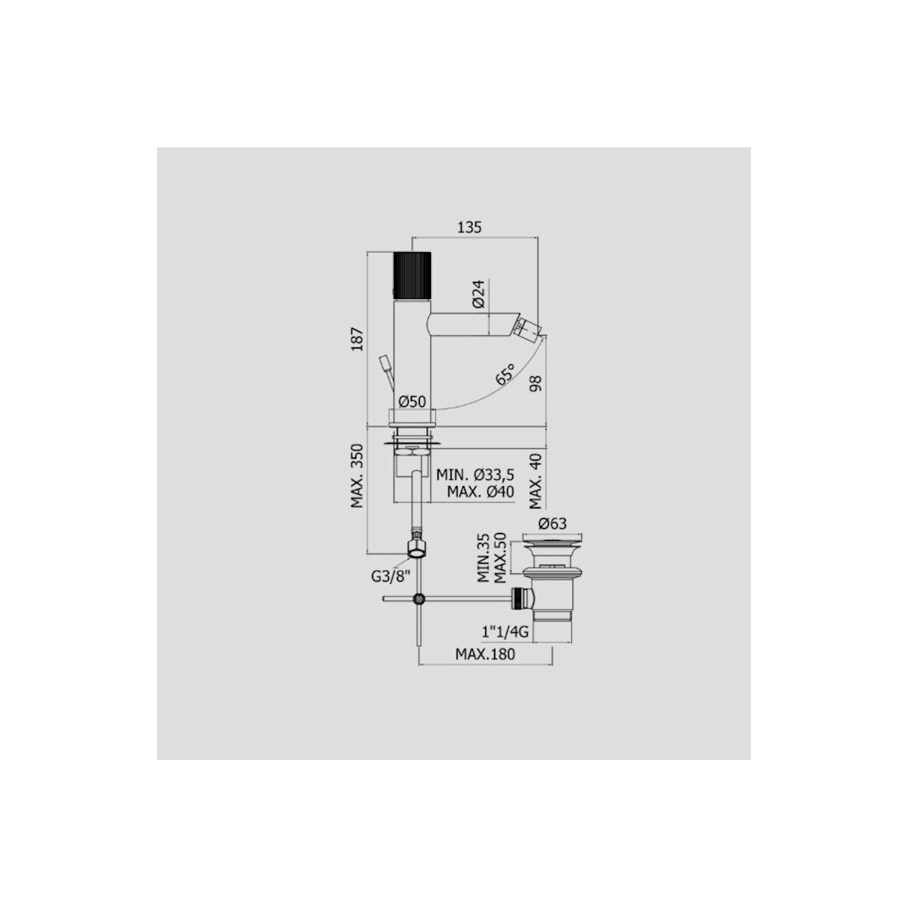 PAFFONI - Jo, Miscelatore bidet