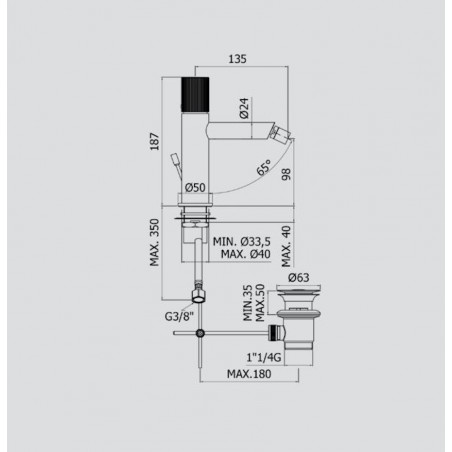 PAFFONI - Jo, Miscelatore bidet
