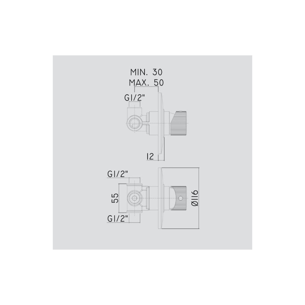 PAFFONI - Jo, Mitigeur de douche encastré