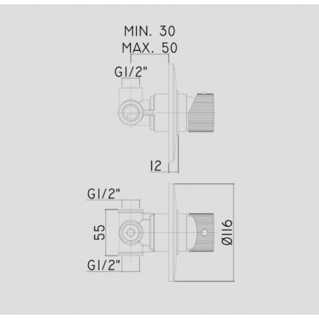 PAFFONI - Jo, Mitigeur de douche encastré