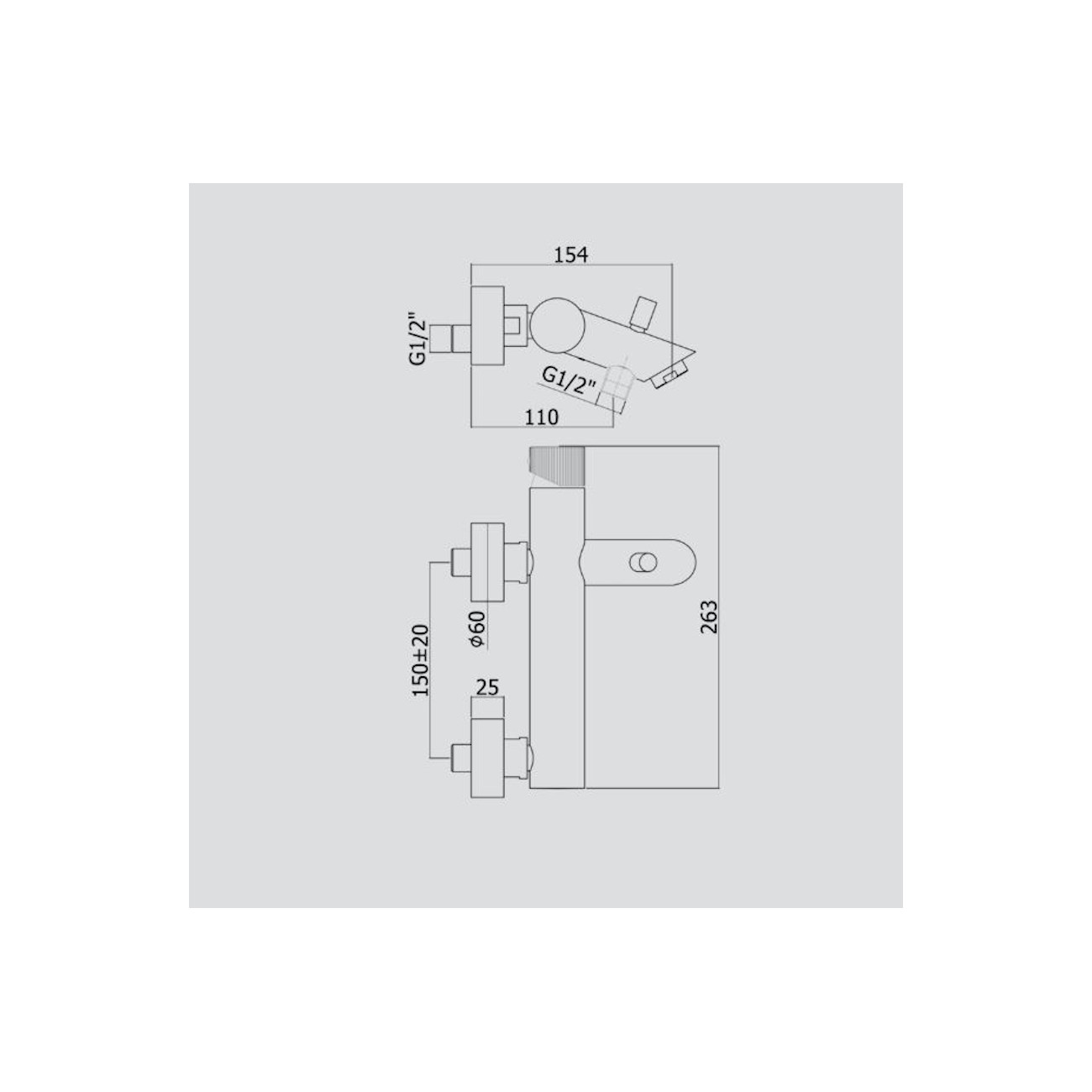 PAFFONI - Jo, Bath/shower mixer with diverter