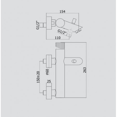 PAFFONI - Jo, Bath/shower mixer with diverter