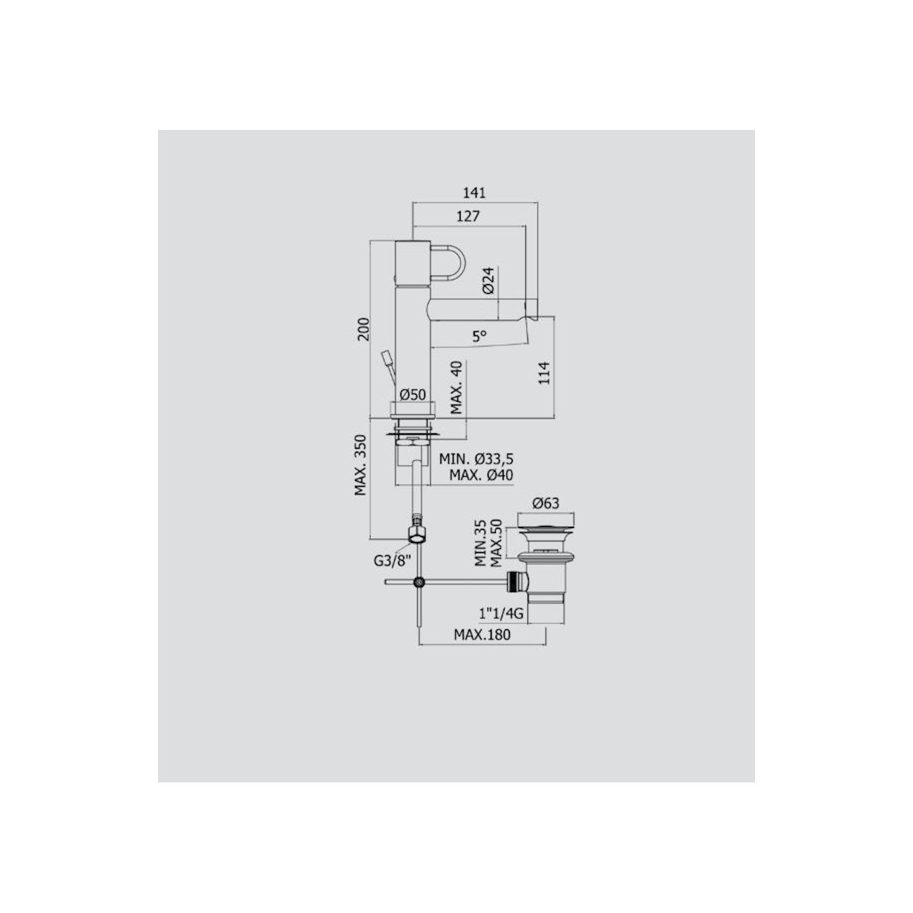 PAFFONI - Joker, Miscelatore lavabo