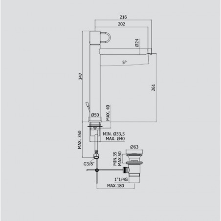 PAFFONI - Joker, Miscelatore lavabo alto