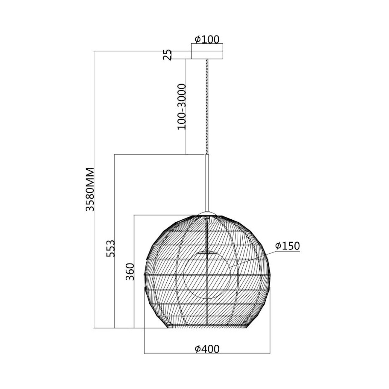 MAYTONI - CANE, Lampe à suspension