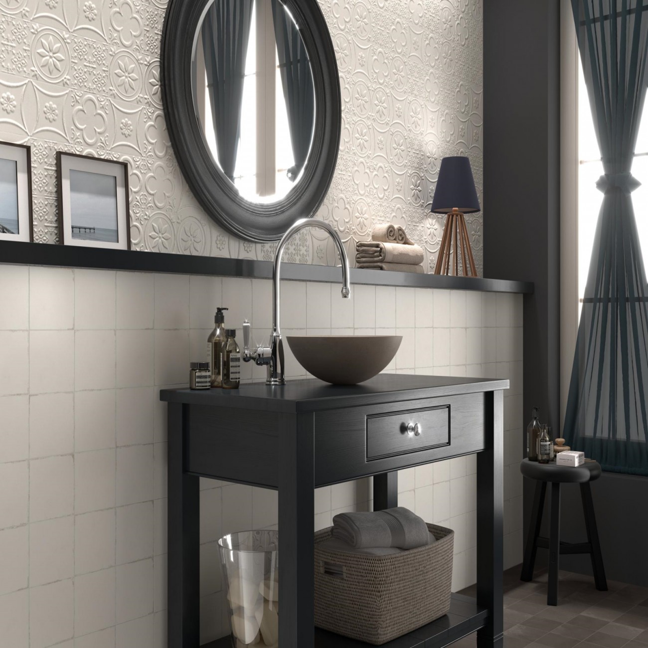 DUNE - Lavabo BERLIN BONE 40x40x15