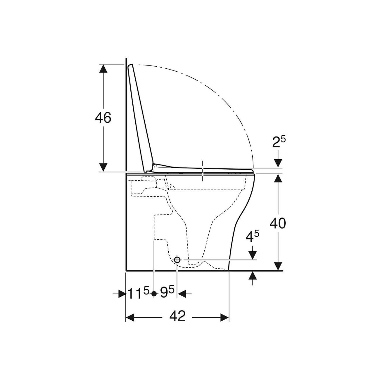 GEBERIT - Selnova Premium, Set vaso a pavimento