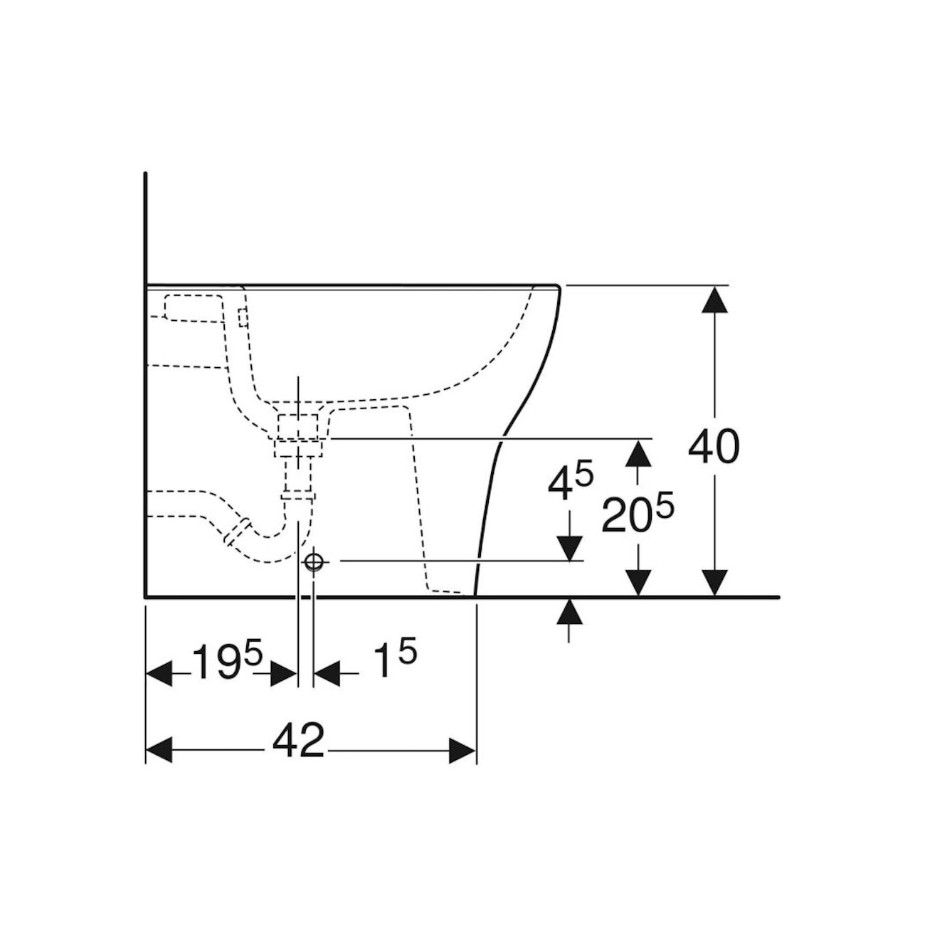 GEBERIT - Selnova premium, Bidet a pavimento