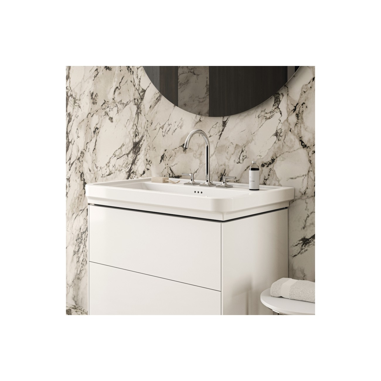 IDEAL STANDARD - JOY NEO Miscelatore a due leve per lavabo tre fori con maniglie lineari