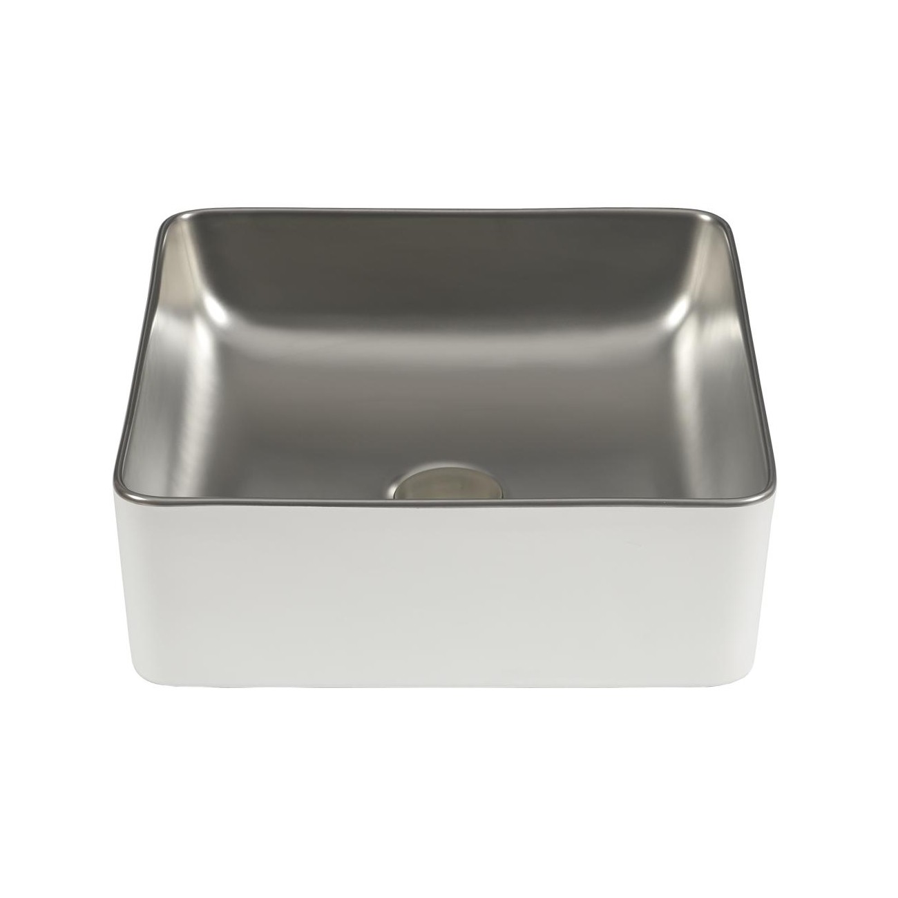 DUNE - Washbasin SAVANNAH white and silver 36.5x36.5x13