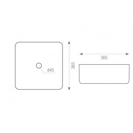 DUNE - Washbasin SAVANNAH white and silver 36.5x36.5x13