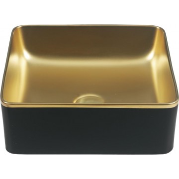 DUNE - Washbasin SAVANNAH Black and Gold 36.5x36.5x13