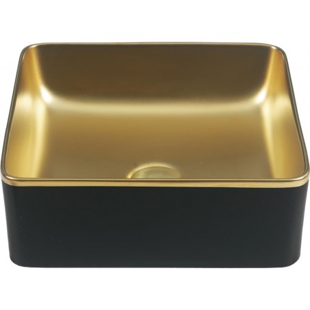 DUNE - Washbasin SAVANNAH Black and Gold 36.5x36.5x13
