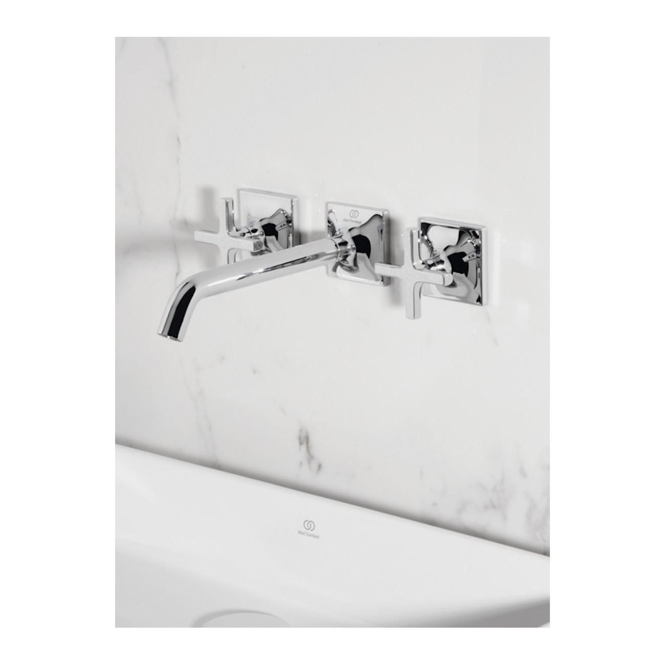IDEAL STANDARD - JOY NEO  Miscelatore lavabo a due leve per installazione a parete con maniglie a croce