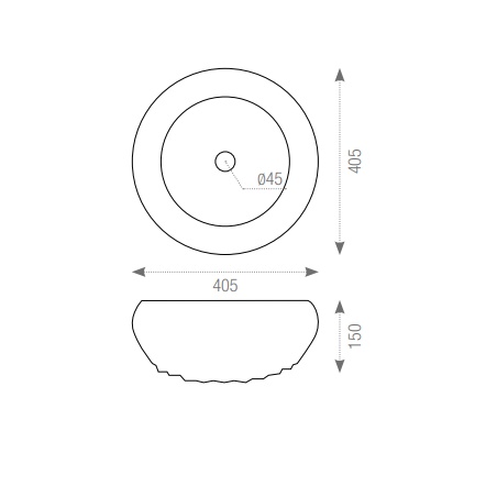 DUNE - Washbasin SELENE 40.5 40.5 15 cm