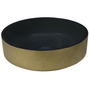 DUNE - GLAM BLACK&GOLD WASHBASIN 38x38x11