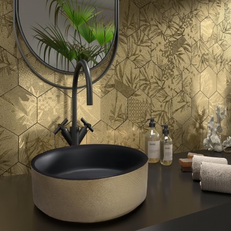 DUNE - LAVABO GLAM BLACK&GOLD 38x38x11