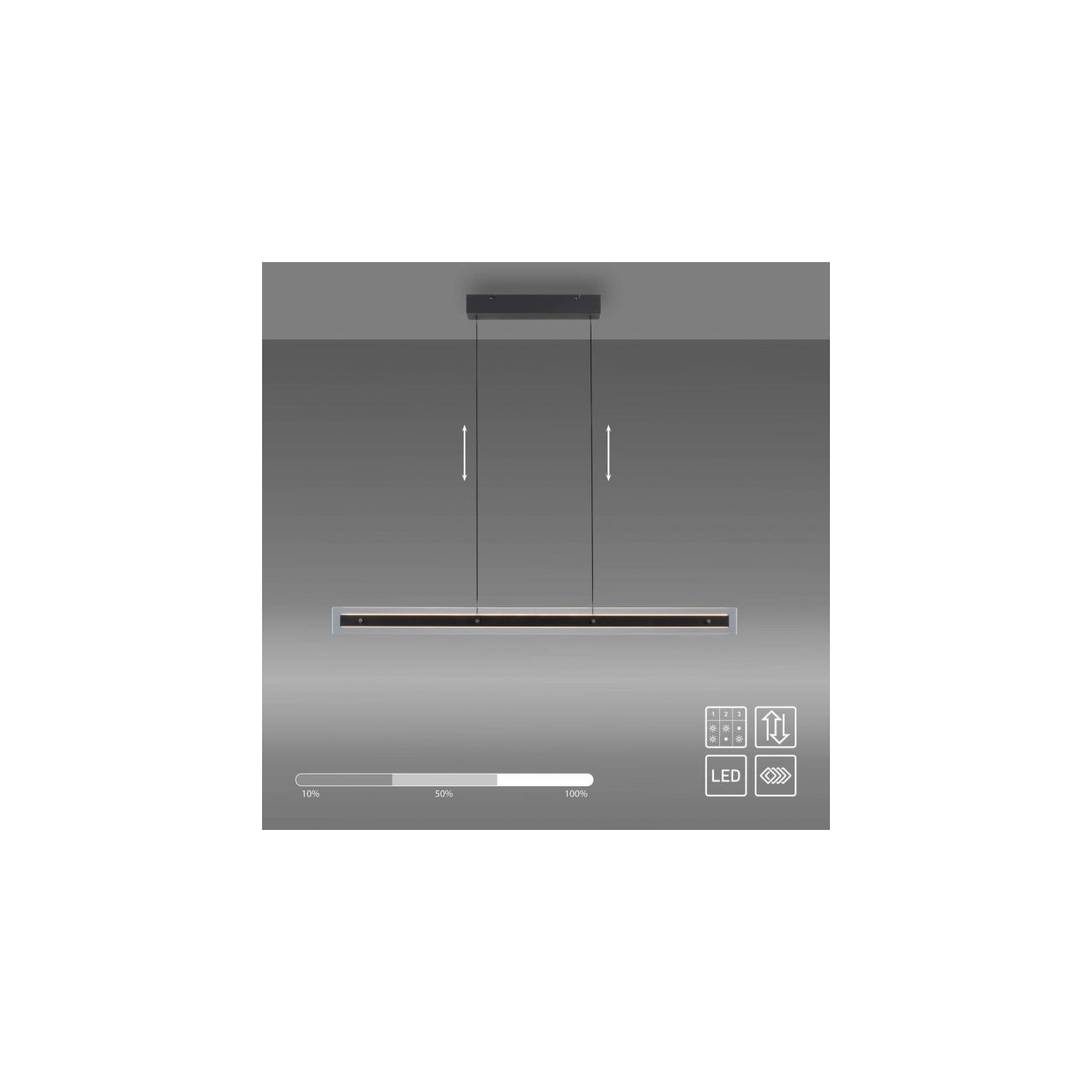 Schöner Wohnen LENA pendant LED, black, dimmer, up and down