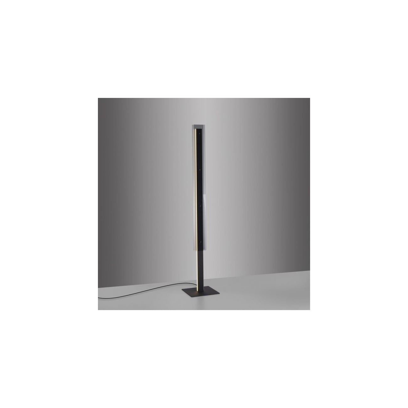 Schöner Wohnen Lampadaire LED LENA, noir, gradateur à cordon, Memory