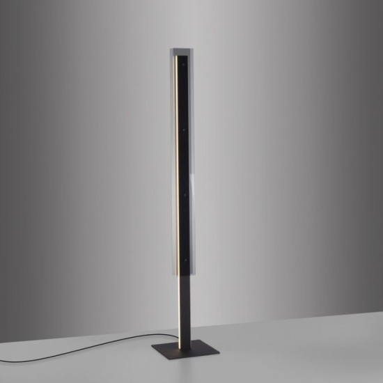 Schöner Wohnen Lampada da terra a LED LENA, nero, dimmer per cavo, memory