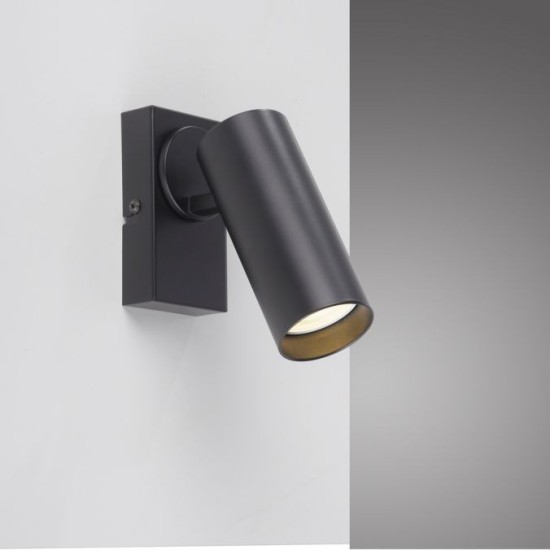 Schöner Wohnen LED lampada da parete e soffitto RIK, nero, a luce singola