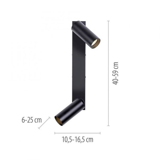 Schöner Wohnen RIK LED ceiling light, black, 2 lights, swivel