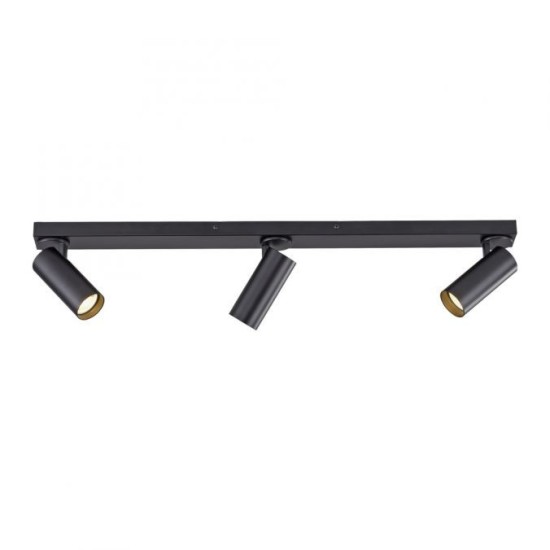 Schöner Wohnen  RIK LED ceiling light, black, 3 lights, swivel