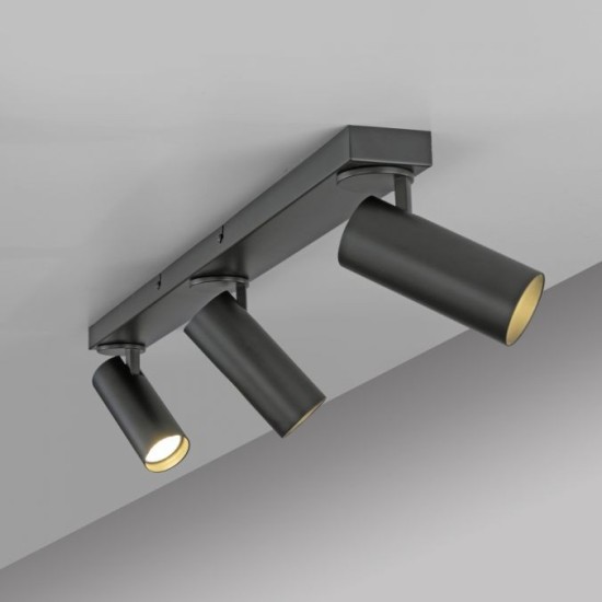 Schöner Wohnen  Plafonnier LED RIK, noir, 3 lumières, pivotant