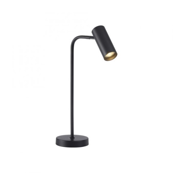 Schöner Wohnen Lampada da tavolo LED RIK, nera, CEE A, girevole e orientabile, interruttore a fune