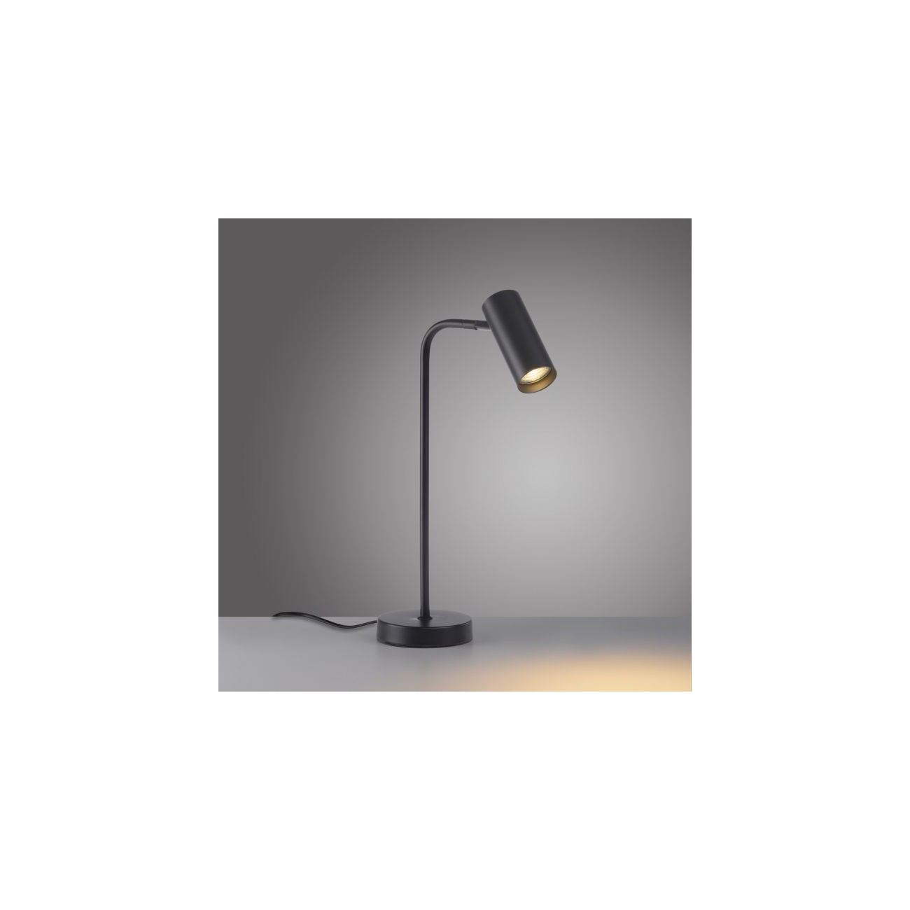 Schöner Wohnen Lampada da tavolo LED RIK, nera, CEE A, girevole e orientabile, interruttore a fune