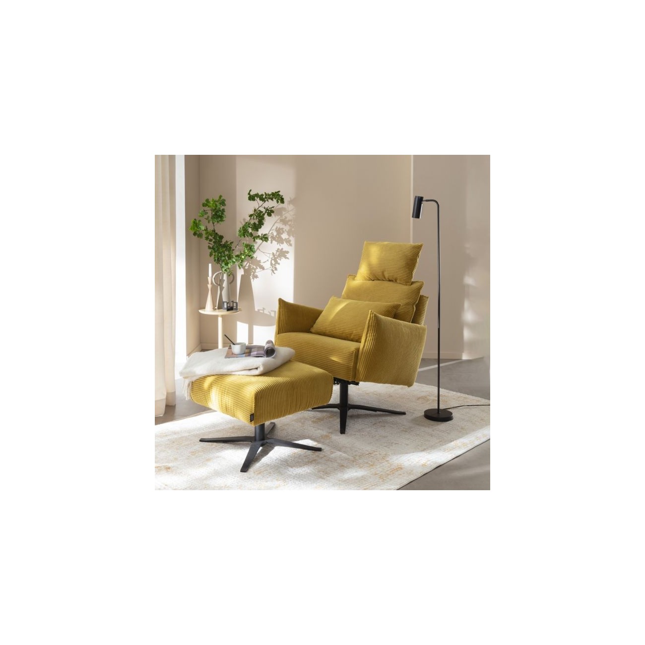 Schöner Wohnen RIK LED floor lamp, black, adjustable, wire switch