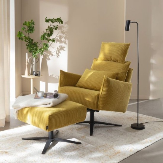 Schöner Wohnen Lampada a terra LED RIK, nera, orientabile, interruttore a filo