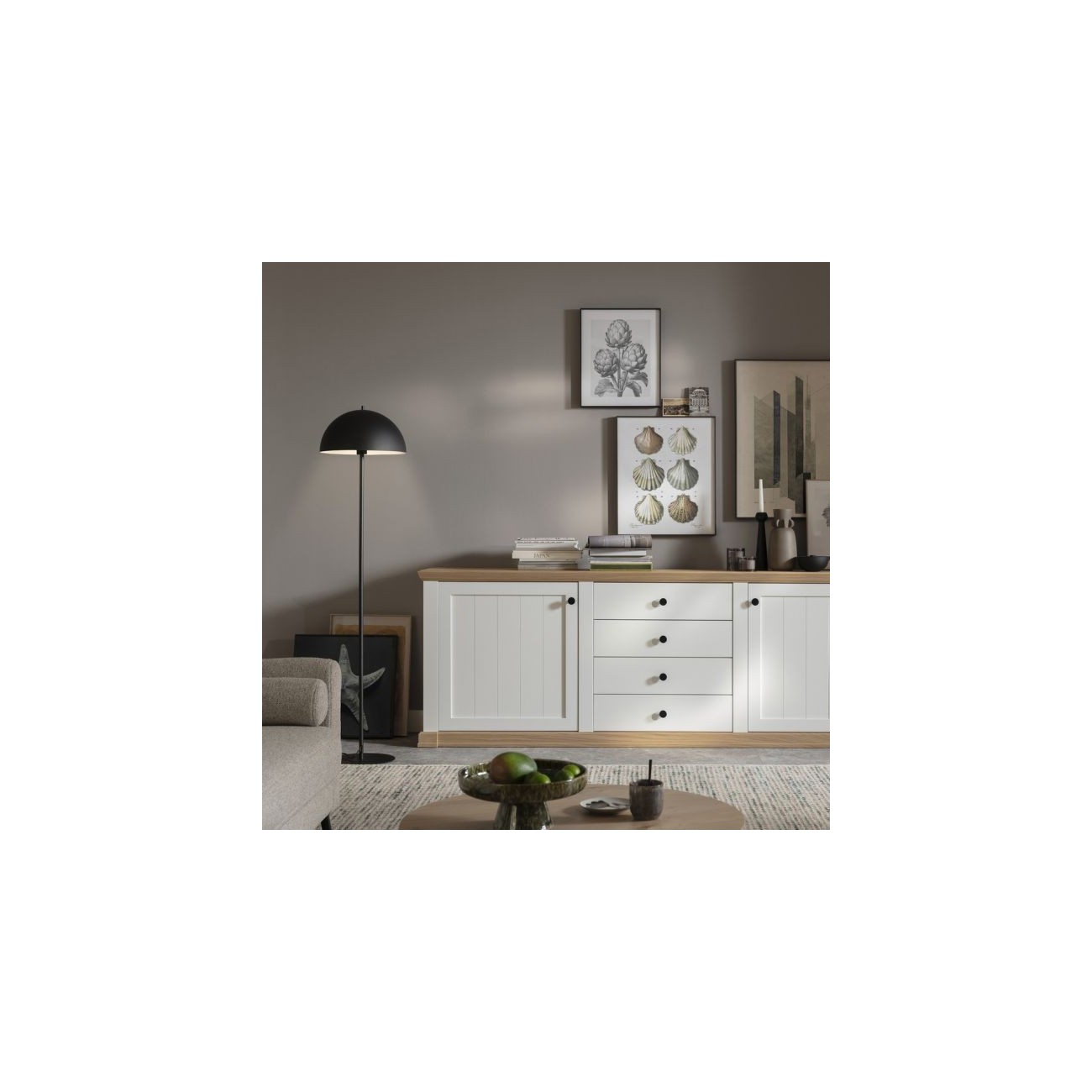 Schöner Wohnen Lampada a terra ALI, nera, con pedale