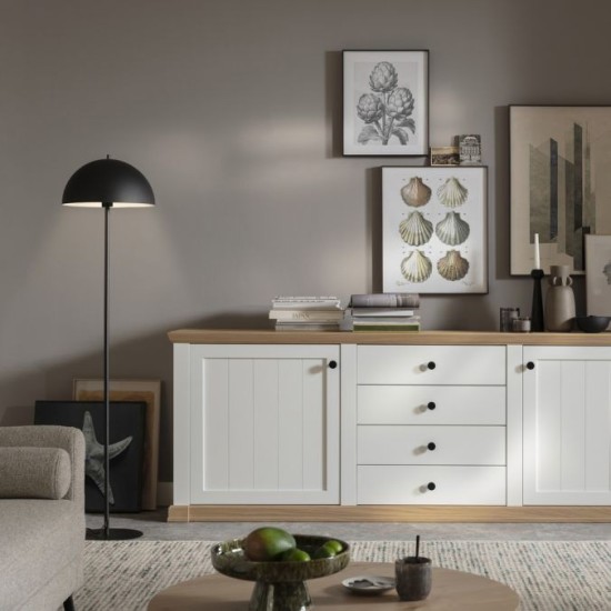 Schöner Wohnen Lampada a terra ALI, nera, con pedale