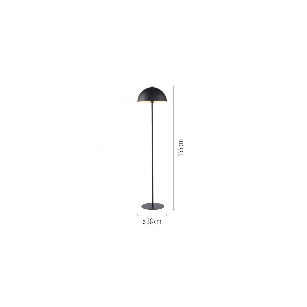Schöner Wohnen Lampadaire ALI, noir, avec pédale