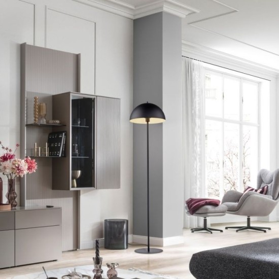 Schöner Wohnen ALI floor lamp, black, with pedal