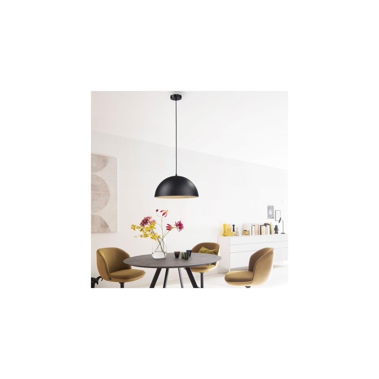 Schöner Wohnen Lampada a sospensione ALI, nera a LED