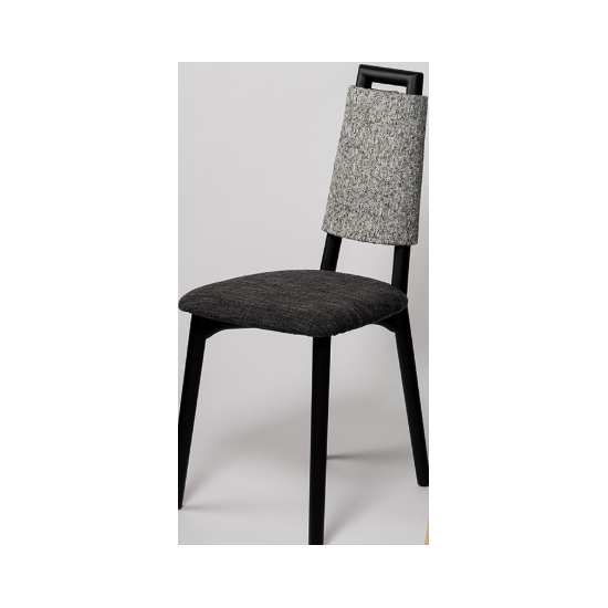 Driade Chair FAB Färg and Blanche 2025 Matte black with leather seat and backrest.