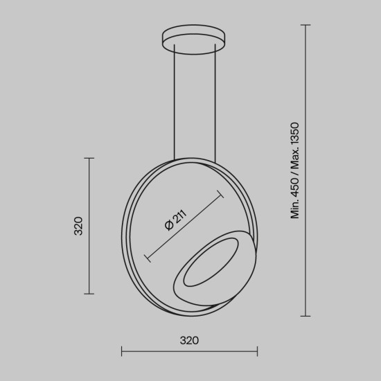 Maytoni Lampe à suspension Lunare