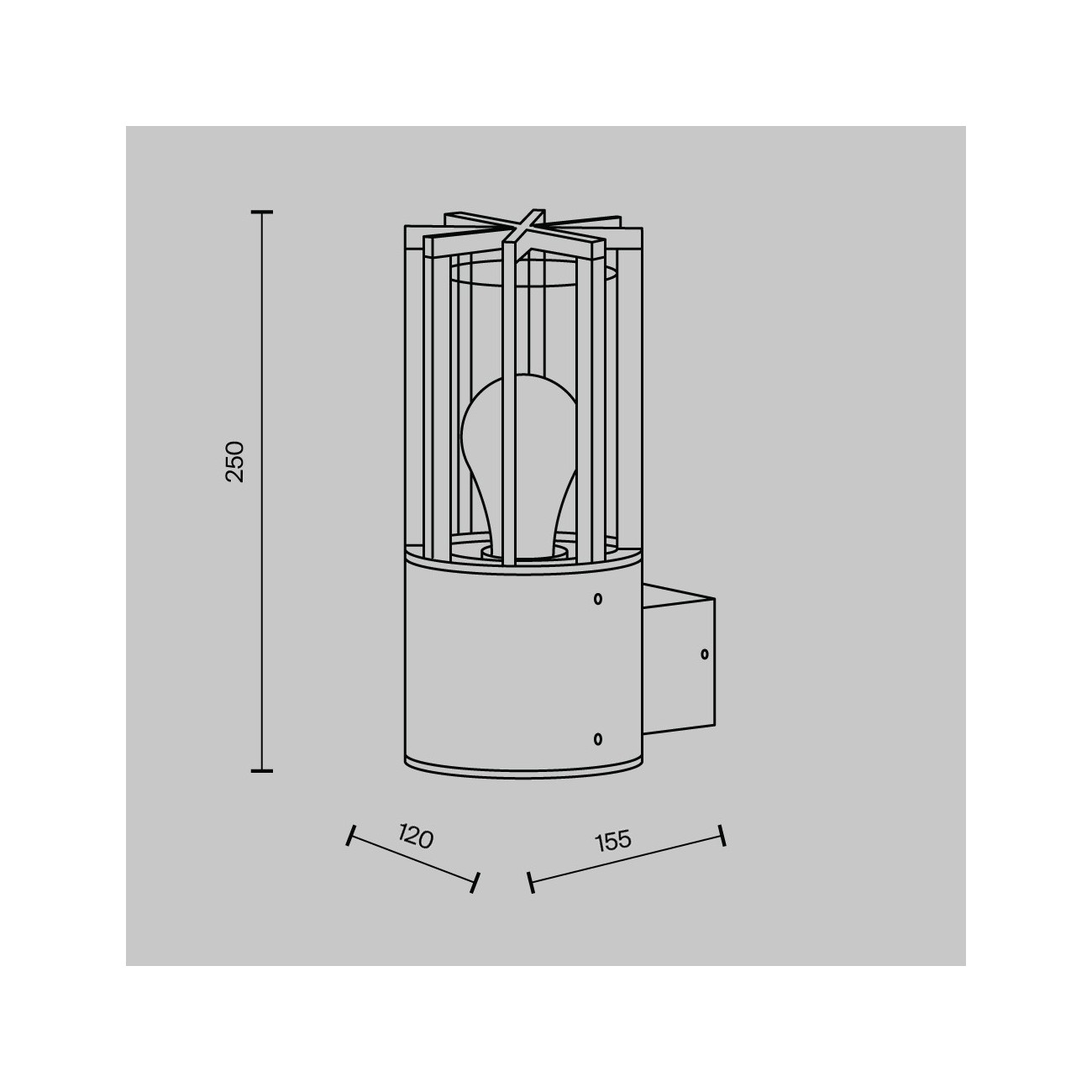 Maytoni Outdoor Lampe murale de paysage Barrel